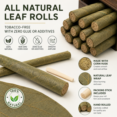 Natural Tendu Leaf Cones – Handcrafted Premium Leaf Cones | Slow Burn | Available in Multiple Sizes