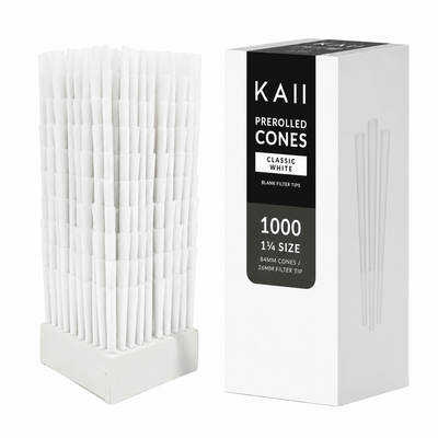 1¼ Size Pre-Rolled Paper Cones – White & Brown | Slow Burning | Easy Fill | 84mm