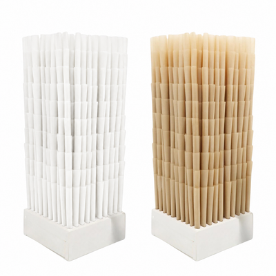 1¼ Size Pre-Rolled Paper Cones – White & Brown | Slow Burning | Easy Fill | 84mm